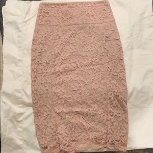 Express pale pink pencil skirt